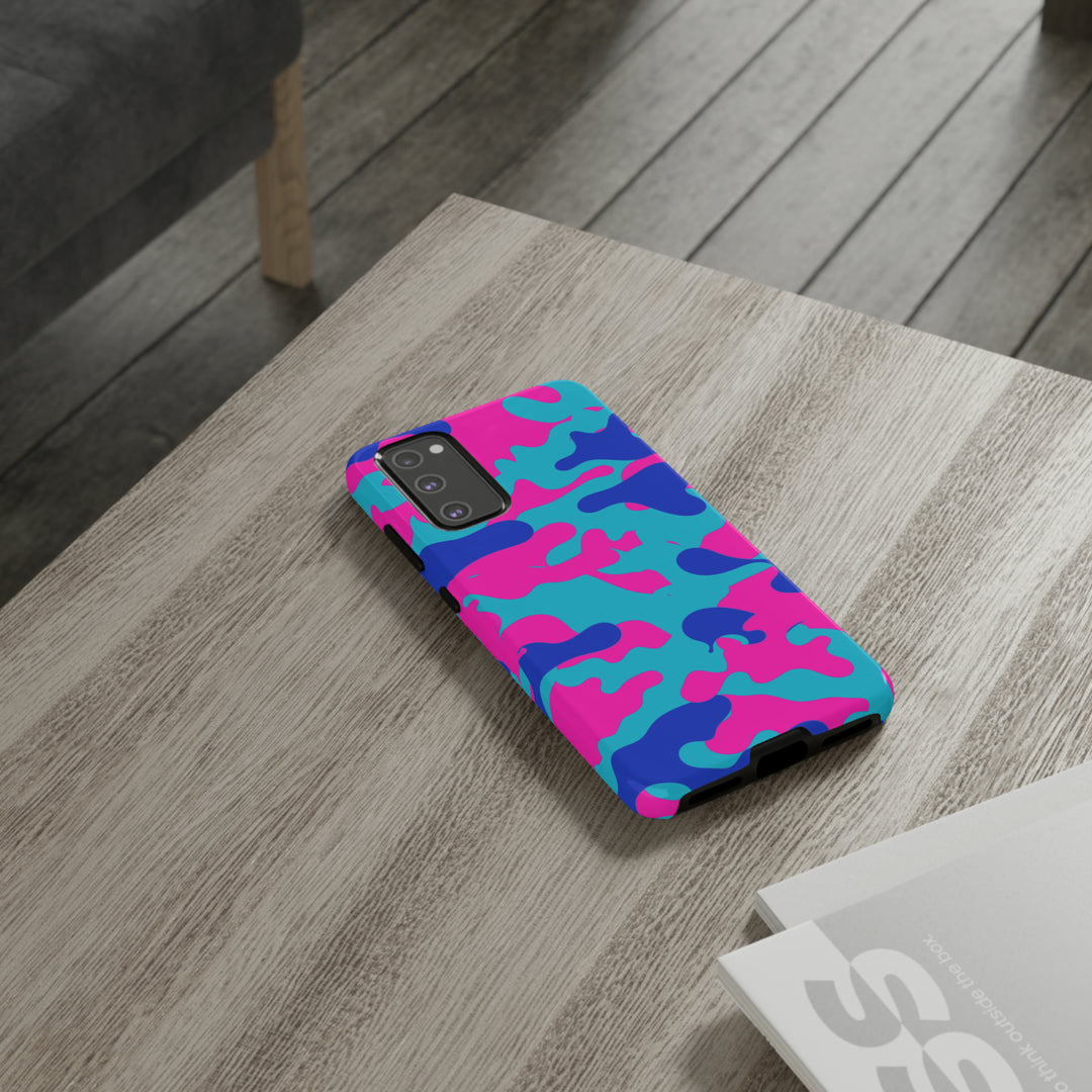 Cute Samsung Phone Case | Aesthetic Samsung Phone Case | Galaxy S23, S22, S21, S20 | Blue Pink Camouflage, Protective Phone Case - Studio40ParkLane