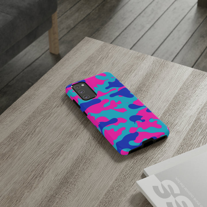Cute Samsung Phone Case | Aesthetic Samsung Phone Case | Galaxy S23, S22, S21, S20 | Blue Pink Camouflage, Protective Phone Case - Studio40ParkLane