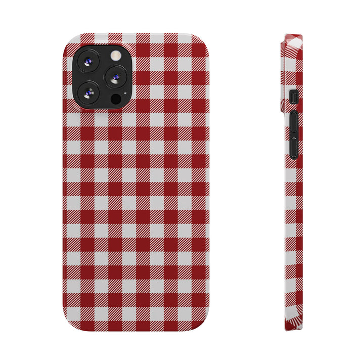 Slim Red Gingham Gift for Her Cute Phone Cases for Iphone 16 Pro Max | iPhone 15 Case | iPhone 15 Pro Max Case, Iphone 14, 13, 12, 11, 10, 8, 7 - Studio40ParkLane