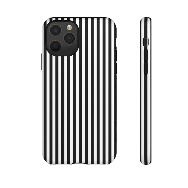 Tough Premium Black White Stripes Phone Case Gift for Her - For Apple iPhone 16 Pro Max 16e iPhone 15 Pro iPhone Iphone 14 Plus 13 Pro 12 SE XR - Studio40ParkLane