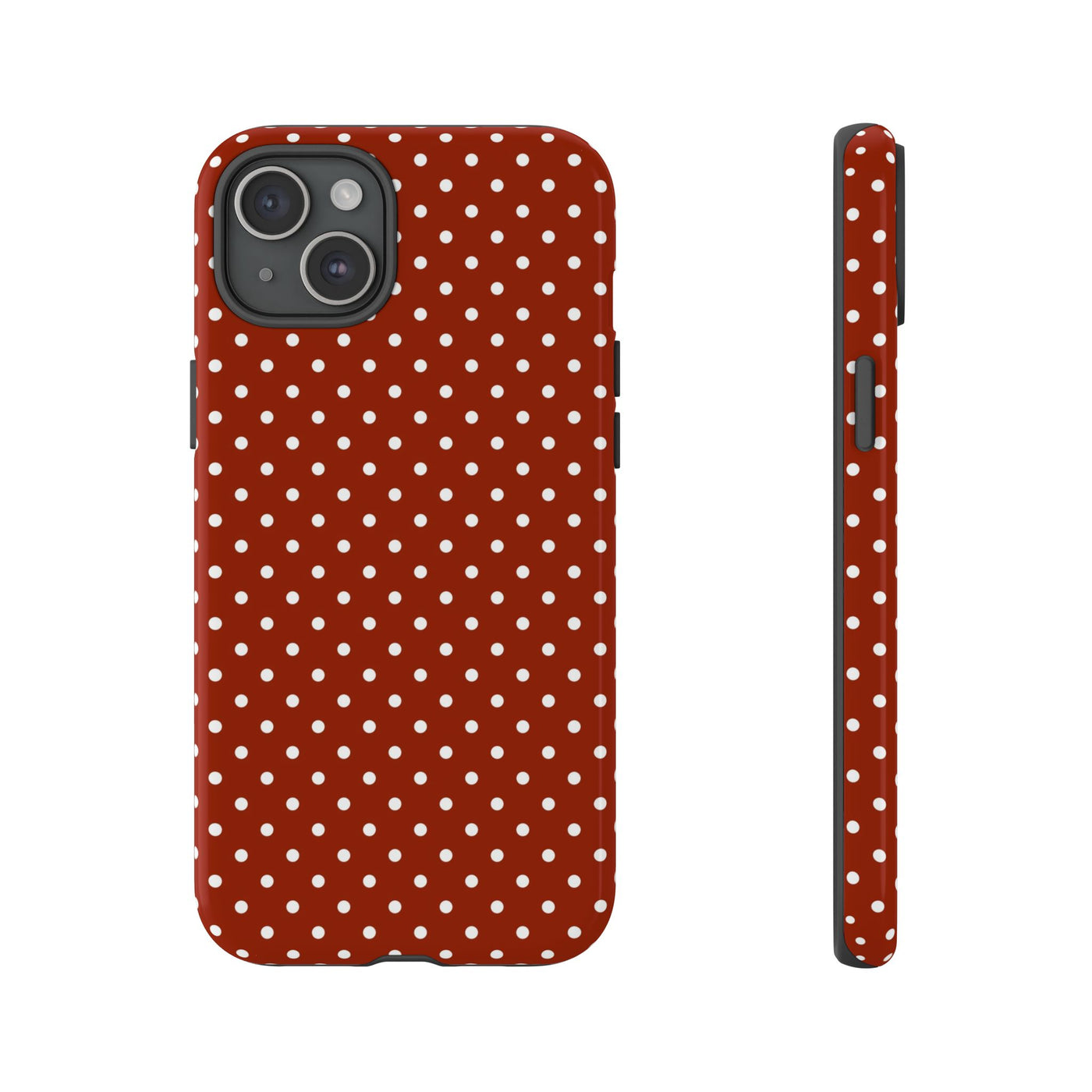 Aesthetic Tough Clay Red Polka Dots Premium Phone Case - For iPhone 17 Pro Max iPhone 16 Pro iPhone 15 Iphone 14 Plus 13 Pro 12 11 10 XR XS - Studio40ParkLane