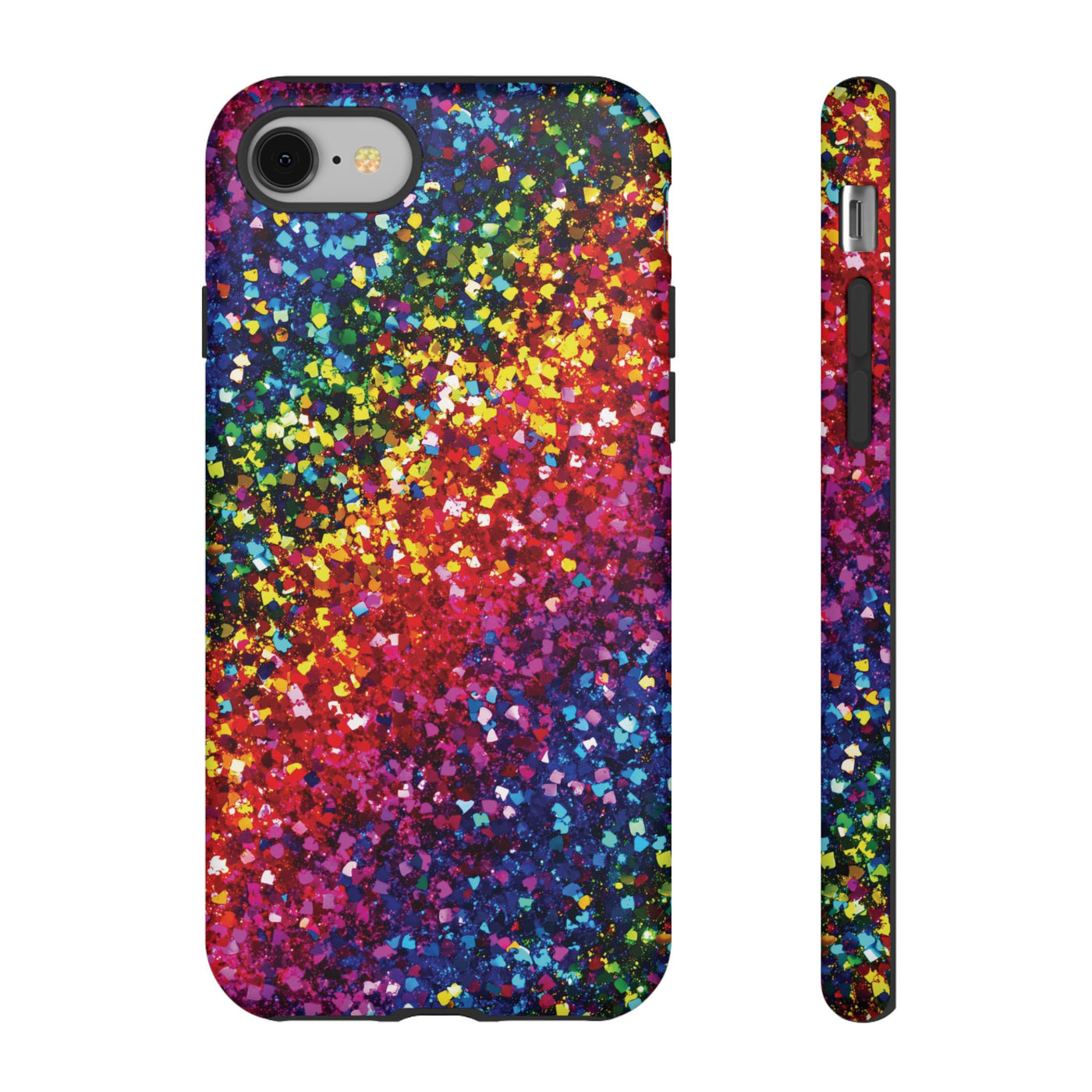 Faux Chic Play on Glitter Effect Cute Phone Case, for IPhone 16 pro Max | Iphone 15, Iphone 14, IPhone 13 Case, 11 8 7, Samsung Galaxy S24, S23, S22, S21, 2 Layer Protection