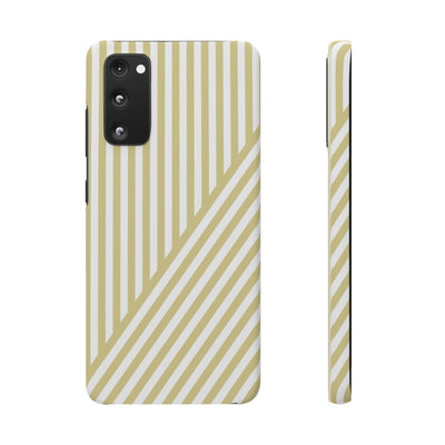 Aesthetic Yellow Beige Stripes Cute Phone Case Sleek Snap - For iPhone 17 Pro Max iPhone 16 Pro iPhone 15 Iphone 14 Plus 13 Pro 12 11 10 Gift