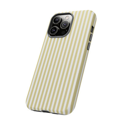 Tough Premium Soft Yellow Stripes Phone Case Gift for Her - For Apple iPhone 16 Pro Max 16e iPhone 15 Pro iPhone Iphone 14 Plus 13 Pro 12 SE XR - Studio40ParkLane