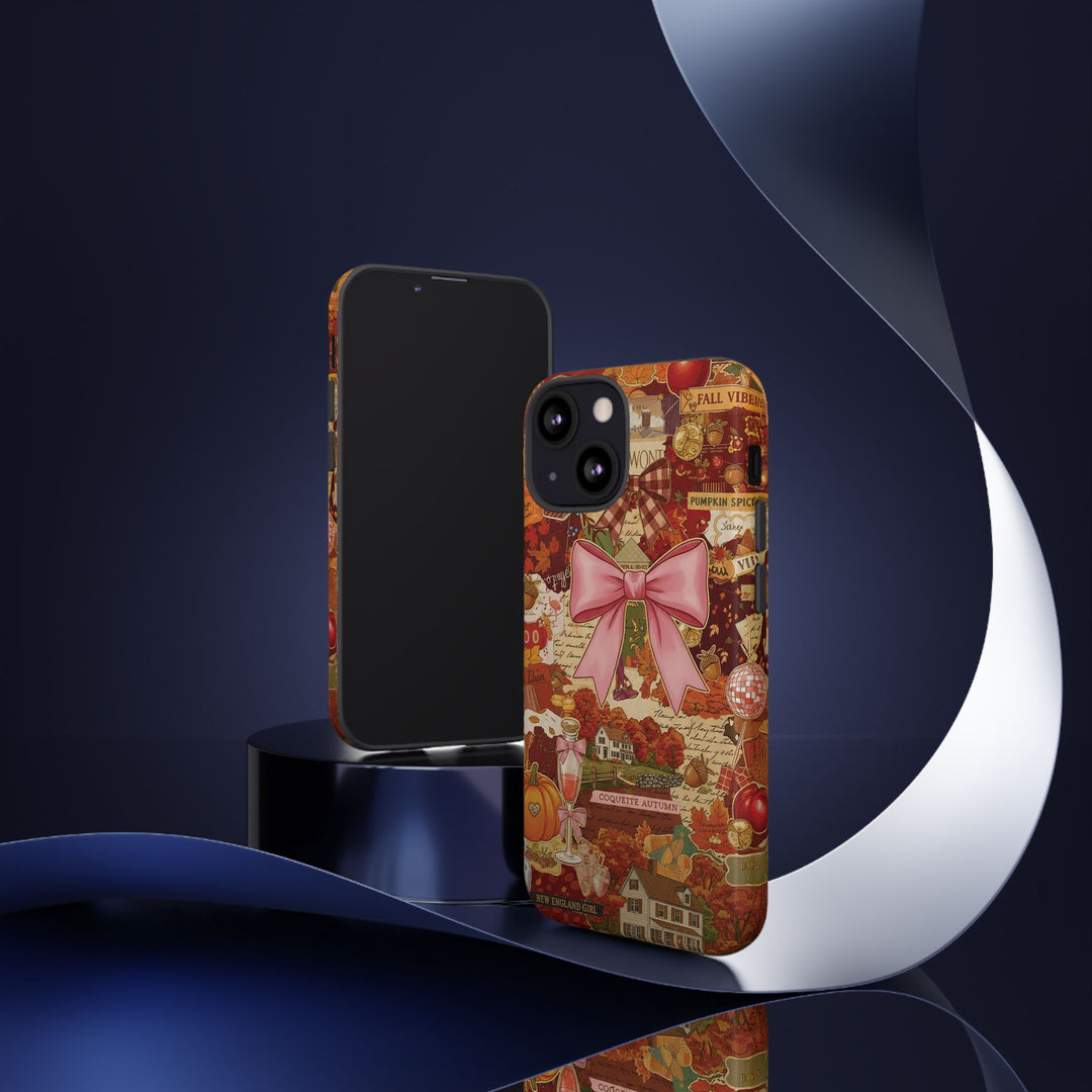 New England Fall Coquette Collage Tough Premium Phone Case - For iPhone 16 Pro Max iPhone 15 Pro iPhone Iphone 14 Plus 13 Pro 12 11 10 XR XS