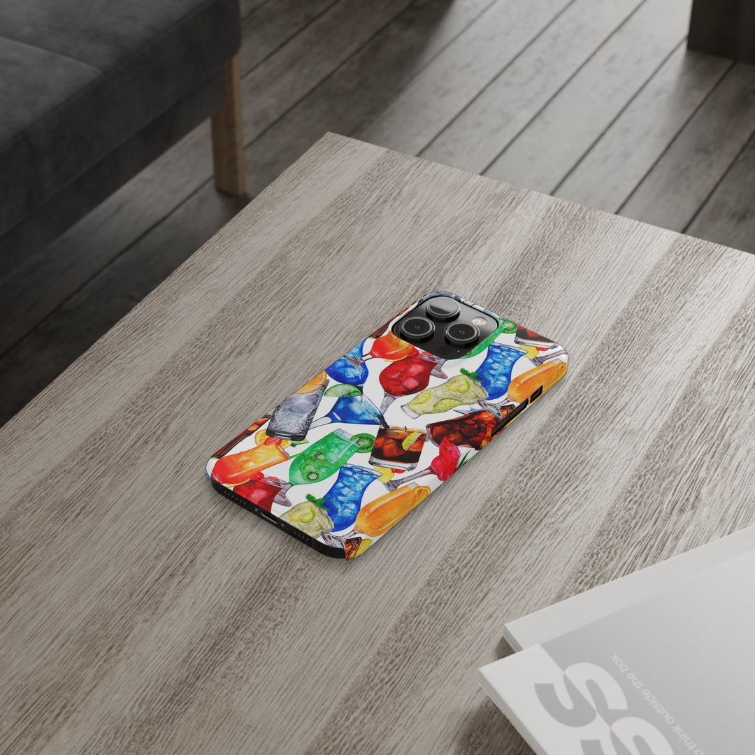 Slim Cute Phone Cases for Iphone - | iPhone 15 Case | iPhone 15 Pro Max Case, Iphone 14 Case, Iphone 14 Pro Max, Iphone 13, Summer Fruit Cocktail - Studio40ParkLane