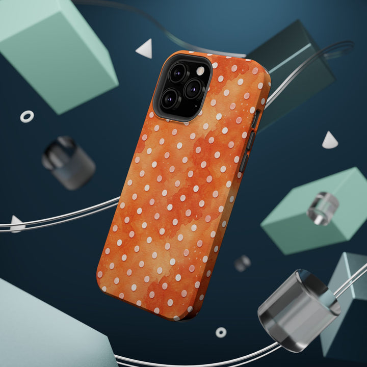 Aesthetic Tough Magsafe Orange Polka Dots Phone Case - For iPhone 17 Pro Max iPhone 16 Pro iPhone 15 Iphone 14 Plus 13 Pro 12 11 10 XR - Studio40ParkLane