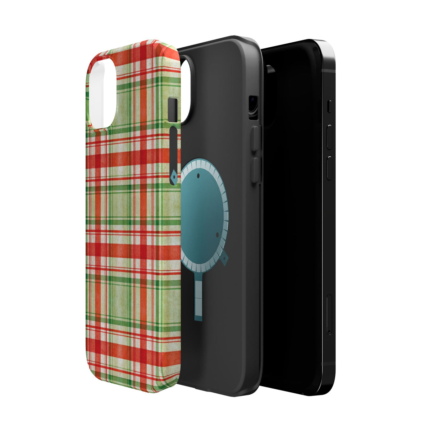 Aesthetic Tough Magsafe Red Green Checkered Phone Case - For iPhone 17 Pro Max iPhone 16 Pro iPhone 15 Iphone 14 Plus 13 Pro 12 11 10 - Studio40ParkLane