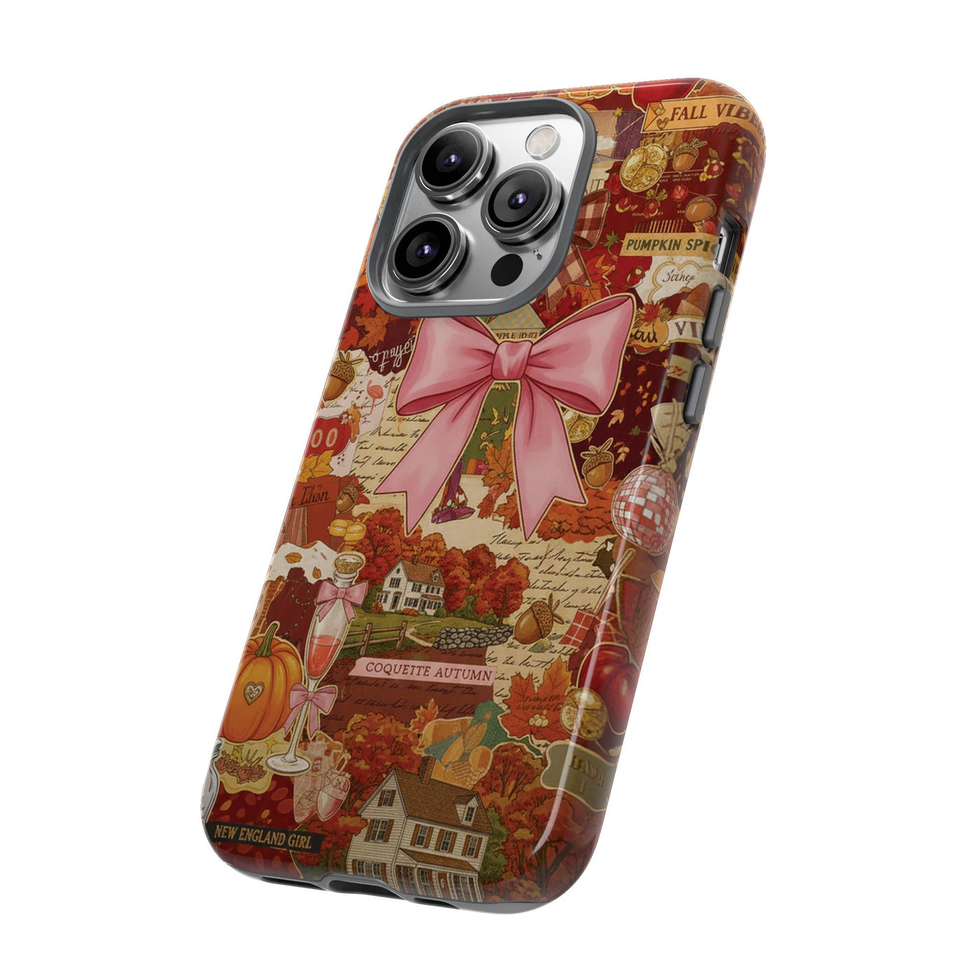 New England Fall Coquette Collage Tough Premium Phone Case - For iPhone 16 Pro Max iPhone 15 Pro iPhone Iphone 14 Plus 13 Pro 12 11 10 XR XS