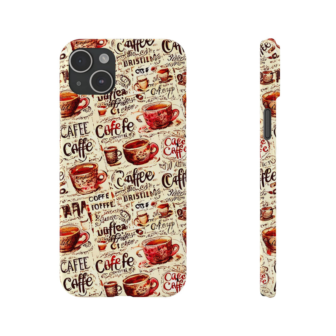 Slim Cute Phone Cases for Iphone - | iPhone 15 Case | iPhone 15 Pro Max Case, Iphone 14 Case, Iphone 14 Pro Max, Iphone 13, Paris Coffee Cup - Studio40ParkLane