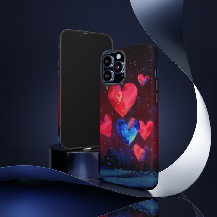 Cute IPhone Case | Rising Heart Love Night, iPhone 15 Case | iPhone 15 Pro Case, Iphone 14 Case, Iphone 14 Pro Max Case, Iphone 13 Case - Studio40ParkLane