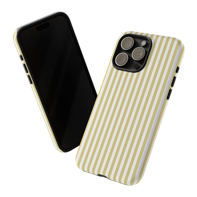 Tough Premium Soft Yellow Stripes Phone Case Gift for Her - For Apple iPhone 16 Pro Max 16e iPhone 15 Pro iPhone Iphone 14 Plus 13 Pro 12 SE XR - Studio40ParkLane
