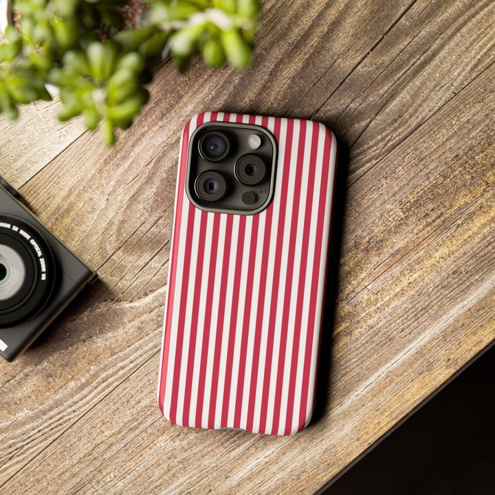 Tough Premium Winterberry Stripes Phone Case Gift for Her - For Apple iPhone 16 Pro Max 16e iPhone 15 Pro iPhone Iphone 14 Plus 13 Pro 12 SE XR - Studio40ParkLane