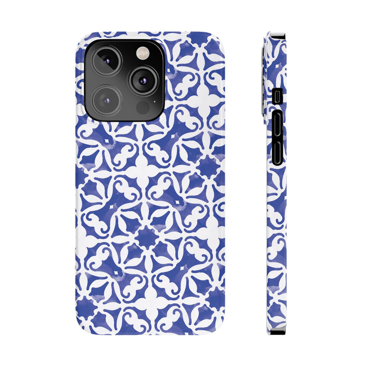 Slim Blue Mosaic Gift for Her Cute Phone Cases for Iphone 16 Case | iPhone 15 Case | iPhone 15 Pro Max Case, Iphone 14, Iphone 14 Pro Max, Iphone 13, 11,10,8,7 - Studio40ParkLane