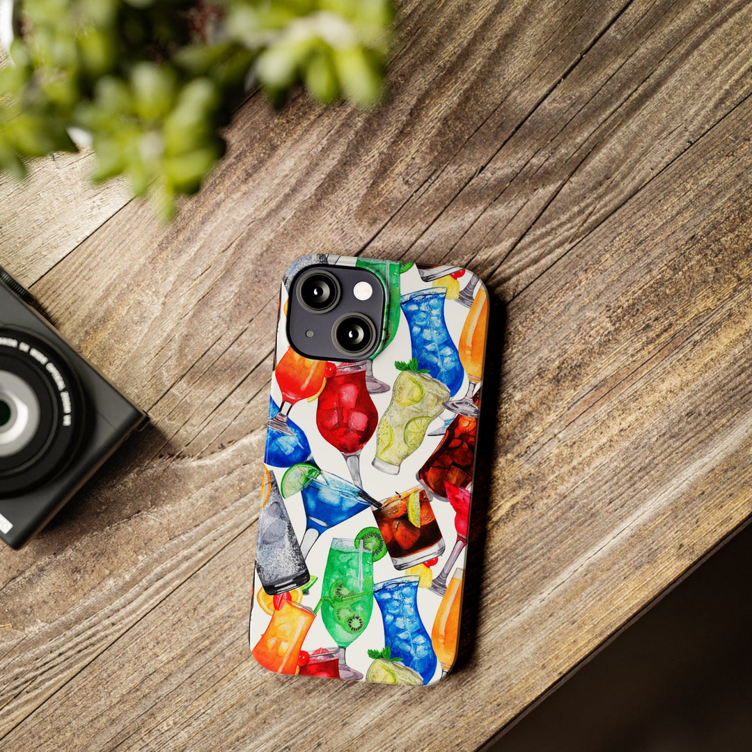 Slim Cute Phone Cases for Iphone - | iPhone 15 Case | iPhone 15 Pro Max Case, Iphone 14 Case, Iphone 14 Pro Max, Iphone 13, Summer Fruit Cocktail - Studio40ParkLane