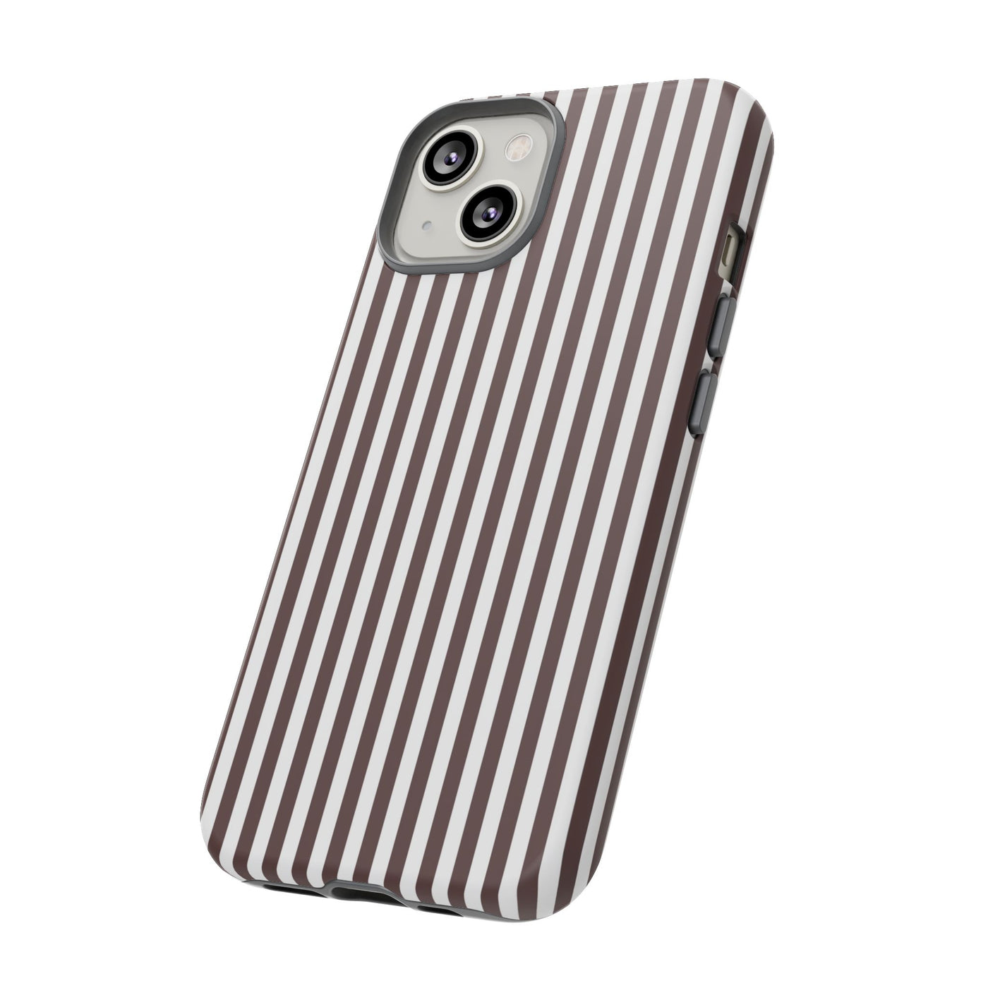 Tough Premium Brown Stripes Phone Case Gift for Her - For Apple iPhone 16 Pro Max 16e iPhone 15 Pro iPhone Iphone 14 Plus 13 Pro 12 SE XR - Studio40ParkLane