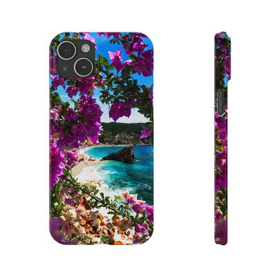 Bougainvillea Sea View Slim Cute Phone Cases for Iphone  | iPhone 15 Case | iPhone 15 Pro Max Case, Iphone 14, Iphone 14 Pro Max, Iphone 13