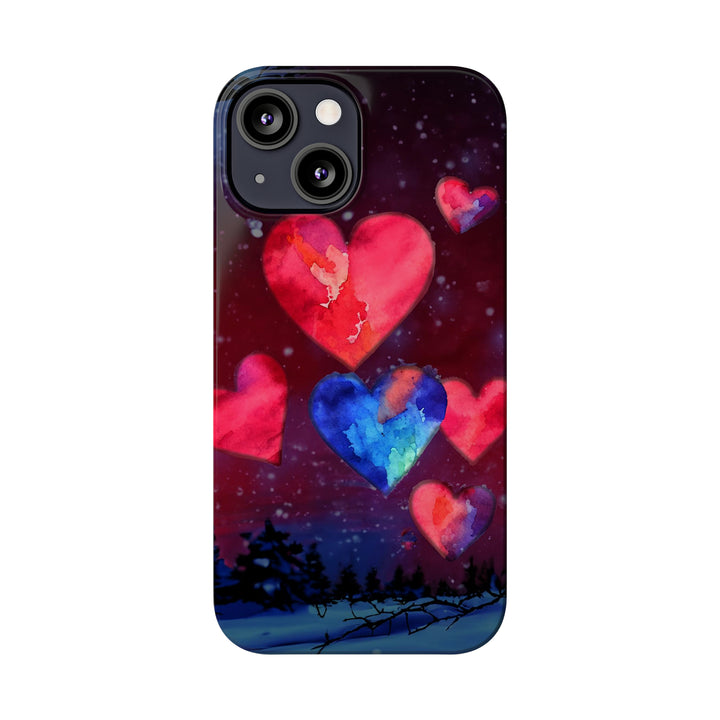 Slim Cute Phone Cases for Iphones - | iPhone 15 Case | iPhone 15 Pro Max Case, Iphone 14 Case, Iphone 14 Pro Max, Iphone 13, Night Sky Hearts Love - Studio40ParkLane