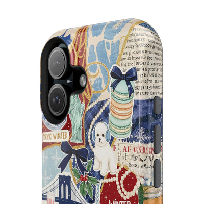 New York Winter Coquette Collage Tough Magsafe Cute Phone Cases for Iphone | iPhone 17 Pro Max Case, Iphone 16, Iphone 15 14 13 12 11 10 9