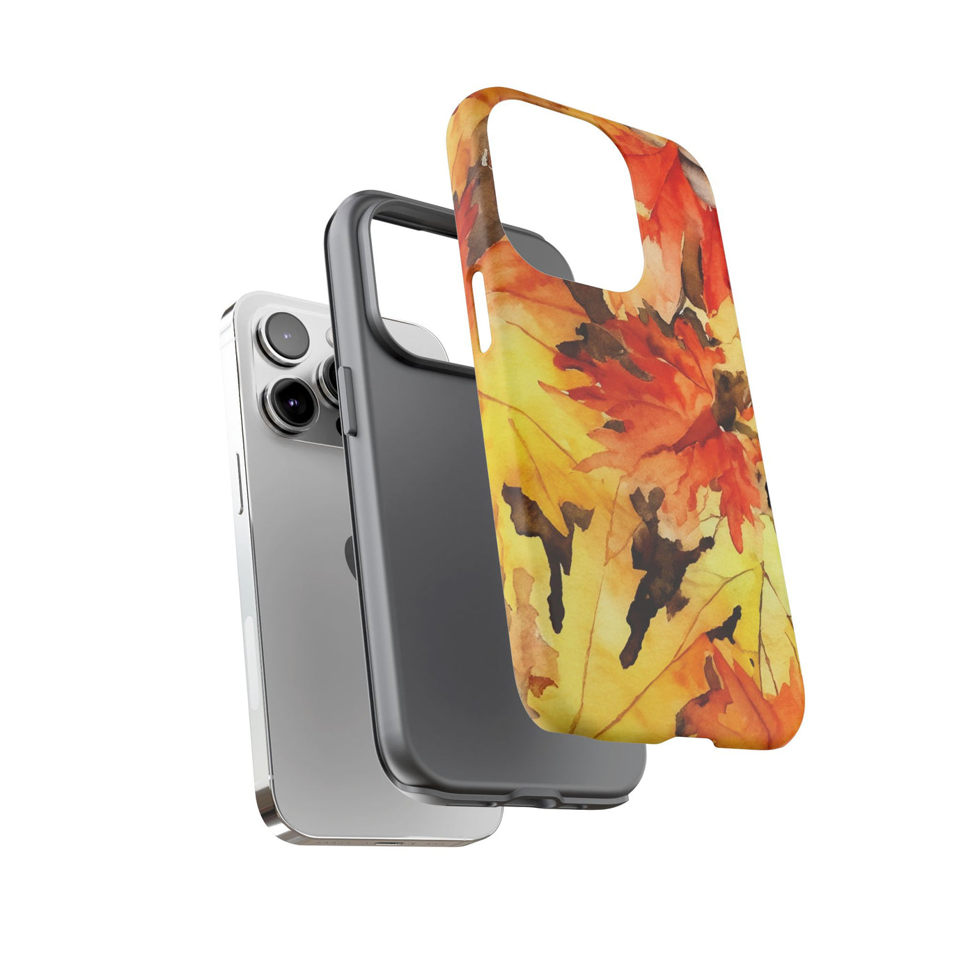 Impact Resistant, Fall Leaves, Cute Phone Cases for Samsung S24, S23, S22, S21, IPhone 15 pro Iphone 14 pro Iphone 13 IPhone 12 Iphone 11