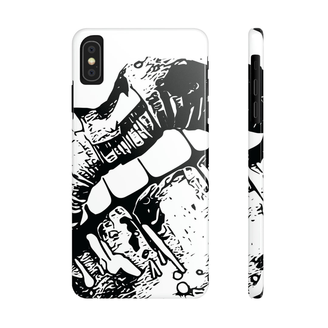Slim Cute Phone Cases for Iphone - | iPhone 15 Case | iPhone 15 Pro Max Case, Iphone 14 Case, Iphone 14 Pro Max, Iphone 13, Smile Lips Black and White - Studio40ParkLane
