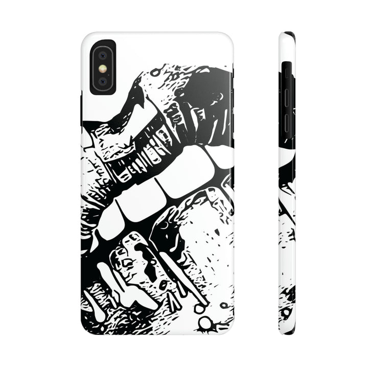 Slim Cute Phone Cases for Iphone - | iPhone 15 Case | iPhone 15 Pro Max Case, Iphone 14 Case, Iphone 14 Pro Max, Iphone 13, Smile Lips Black and White - Studio40ParkLane