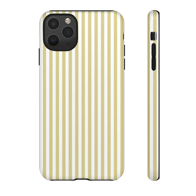 Tough Premium Soft Yellow Stripes Phone Case Gift for Her - For Apple iPhone 16 Pro Max 16e iPhone 15 Pro iPhone Iphone 14 Plus 13 Pro 12 SE XR - Studio40ParkLane