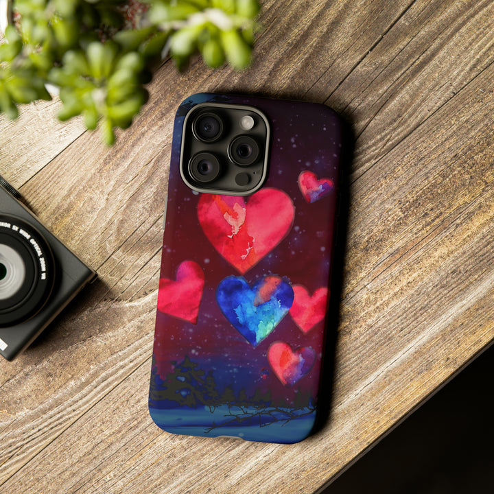 Cute IPhone Case | Rising Heart Love Night, iPhone 15 Case | iPhone 15 Pro Case, Iphone 14 Case, Iphone 14 Pro Max Case, Iphone 13 Case - Studio40ParkLane