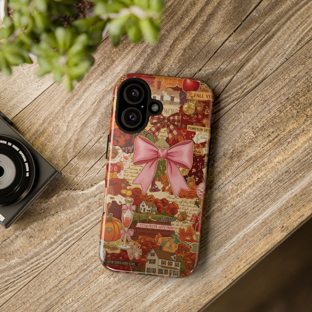 New England Fall Coquette Collage Tough Premium Phone Case - For iPhone 16 Pro Max iPhone 15 Pro iPhone Iphone 14 Plus 13 Pro 12 11 10 XR XS