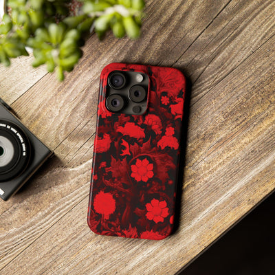 Slim Cute iPhone Cases - | iPhone 15 Case | iPhone 15 Pro Max Case, Iphone 14 Case, Iphone 14 Pro Max, Iphone 13, Red Flowers