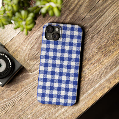 Slim Blue Gingham Gift for Her Cute Phone Cases for Iphone 16 Pro Max | iPhone 15 Case | iPhone 15 Pro Max Case, Iphone 14, 13, 12, 11, 10, 8, 7