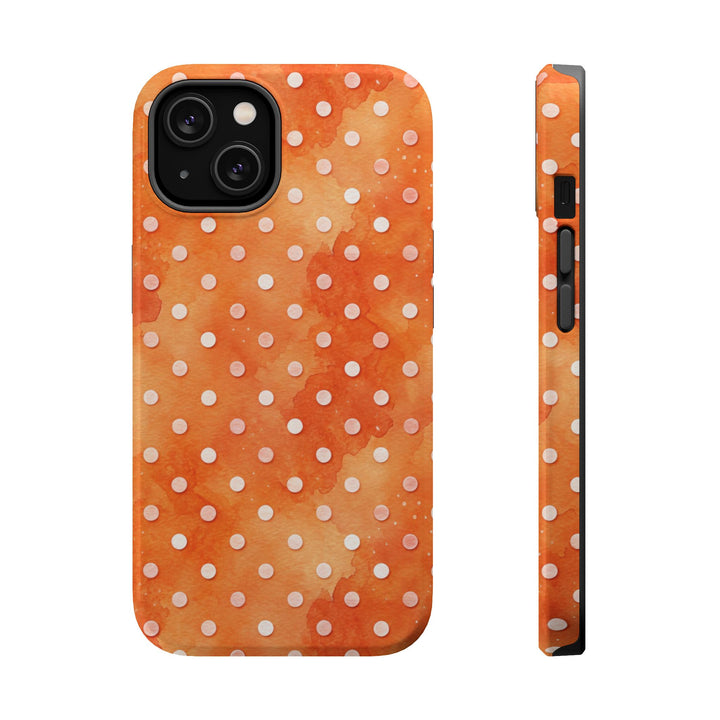 Aesthetic Tough Magsafe Orange Polka Dots Phone Case - For iPhone 17 Pro Max iPhone 16 Pro iPhone 15 Iphone 14 Plus 13 Pro 12 11 10 XR - Studio40ParkLane