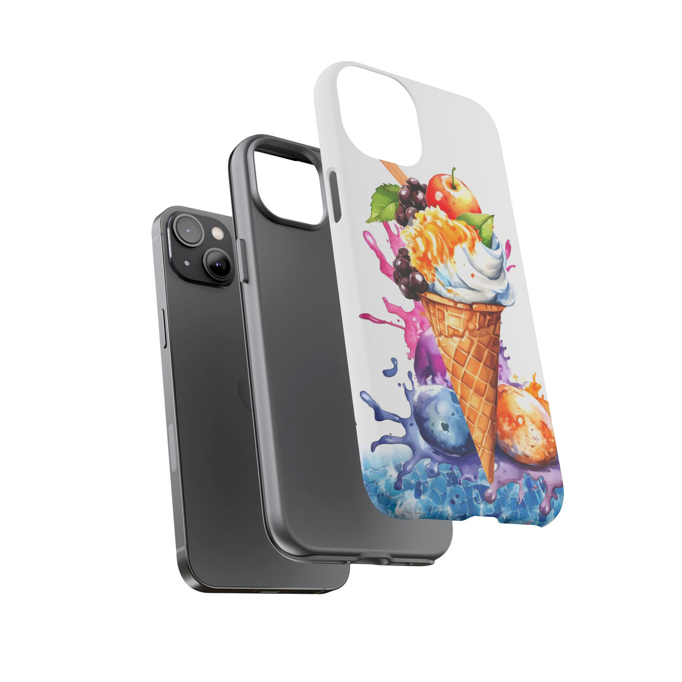 Impact Resistant, Summer Ice Cream Cone, Cute Phone Cases for Samsung S24, S23, S22, S21, IPhone 15 pro Iphone 14 pro Iphone 13 IPhone 12 Iphone 11