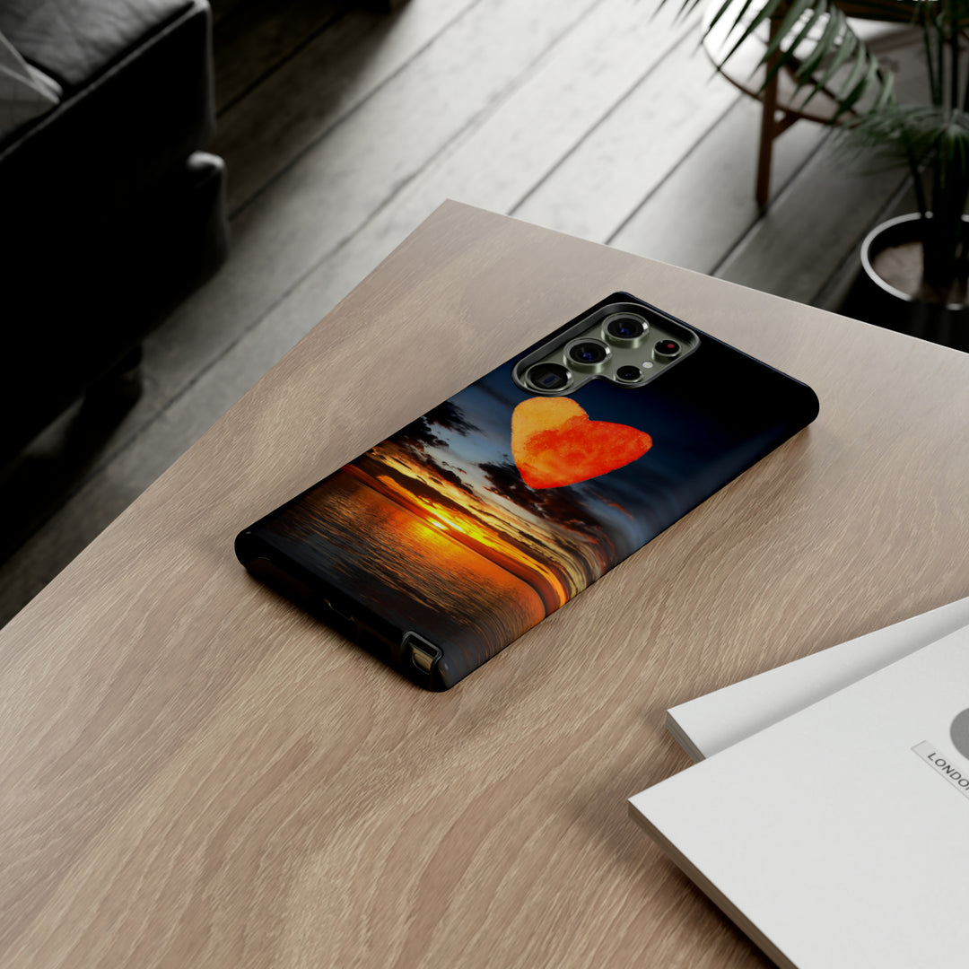 Cute Samsung Phone Case | Aesthetic Samsung Phone Case | Galaxy S23, S22, S21, S20 | Luxury case, Cute Rising Heart Sunset Phone Case - Studio40ParkLane