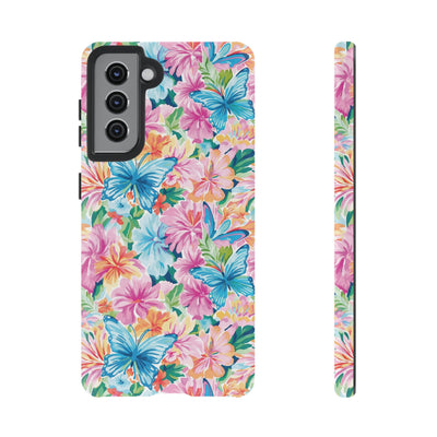 Premium Tough Butterflies Flowers Cute Phone Cases for Samsung S24, S23, S22, S21, S20, Plus and Ultra, Iphone 16 Pro Max,15, 14, 13, 12, 11, 10