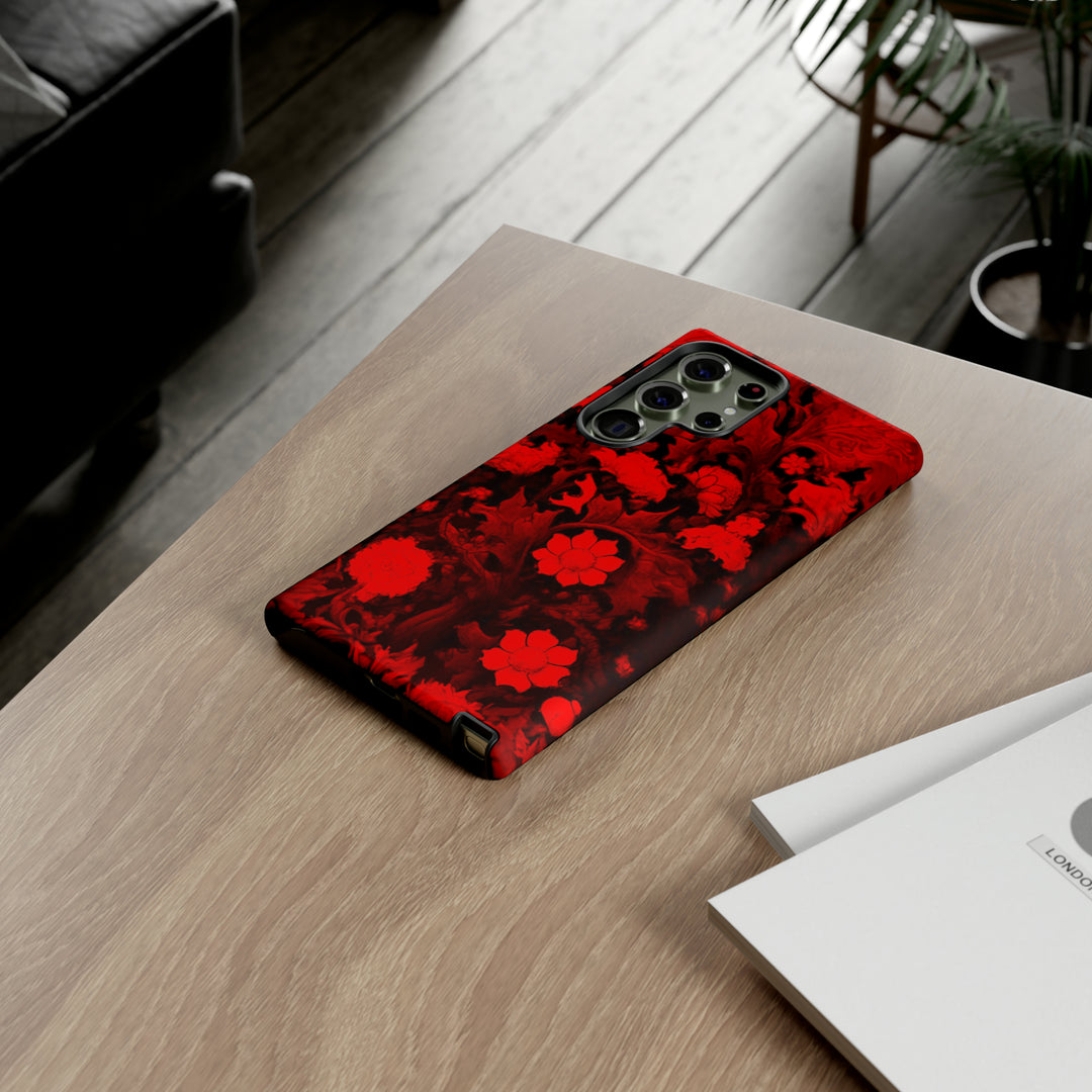 Cute Samsung Phone Case | Aesthetic Samsung Phone Case | Galaxy S23, S22, S21, S20 | Red Flowers, Protective Phone Case - Studio40ParkLane