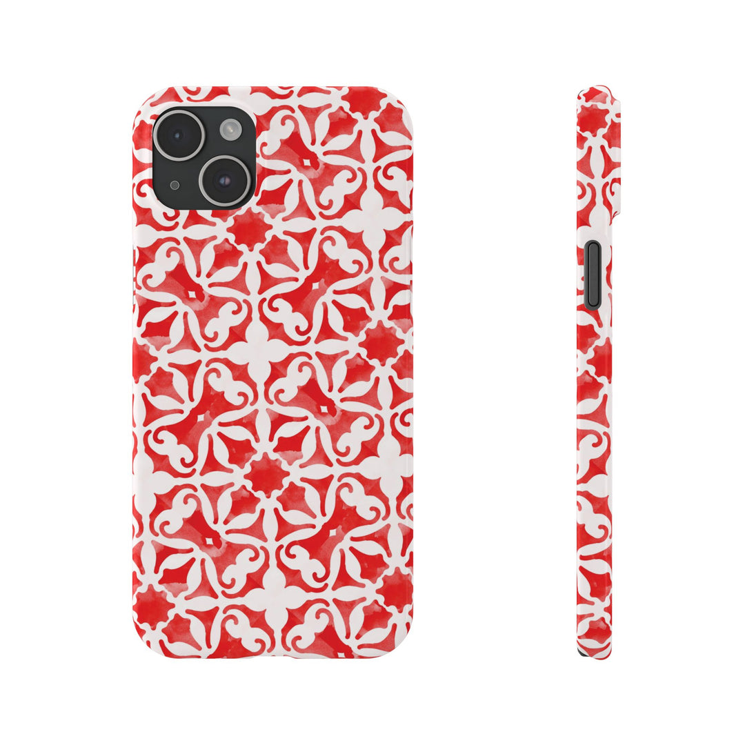 Slim Red Mosaic Gift for Her Cute Phone Cases for Iphone 16 Case | iPhone 15 Case | iPhone 15 Pro Max Case, Iphone 14, Iphone 14 Pro Max, Iphone 13, 12, 11, 10, 8,7 - Studio40ParkLane