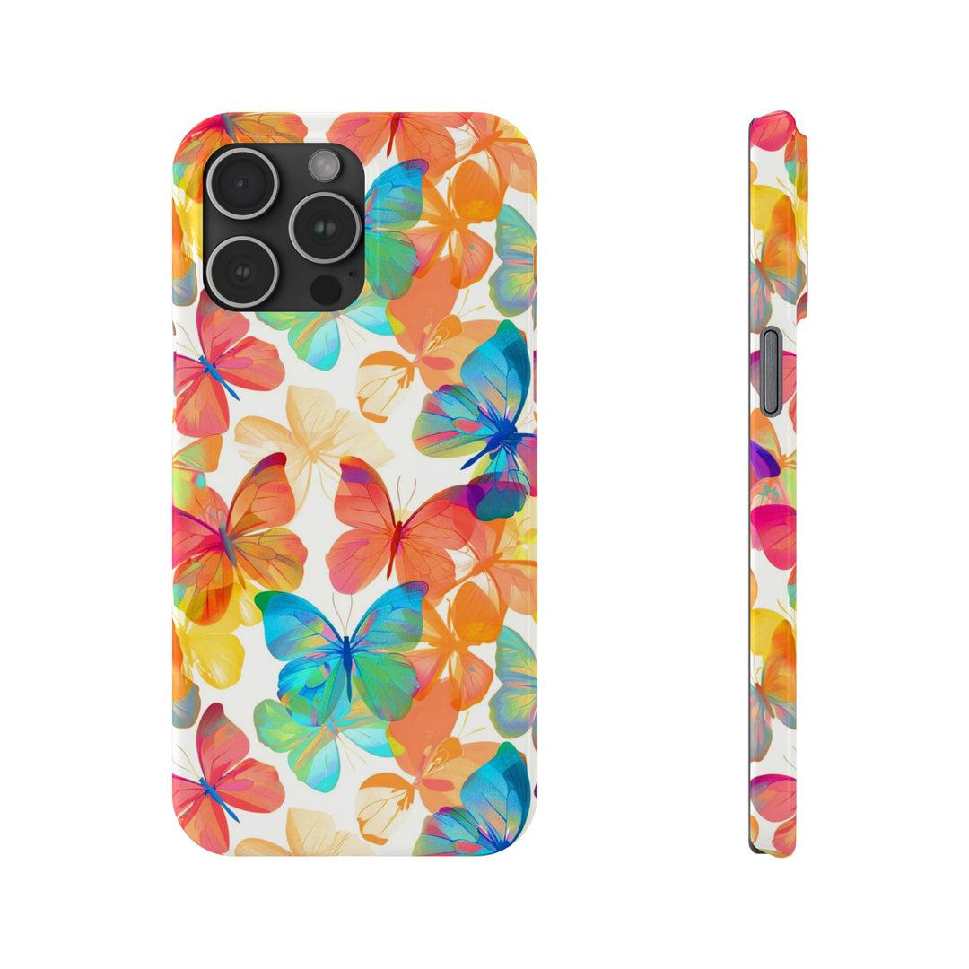 Slim Cute Phone Cases for Iphone - | iPhone 15 Case | iPhone 15 Pro Max Case, Iphone 14 Case, Iphone 14 Pro Max, Iphone 13, Summer Bright Butterflies - Studio40ParkLane