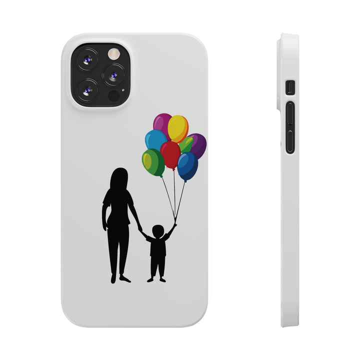 Slim Mother Child Balloons Gift for Her Cute Phone Cases for Iphone 16 Pro Max | iPhone 15 Case | iPhone 15 Pro Max Case, Iphone 14, 13, 12, 11, 10, 8, 7 - Studio40ParkLane