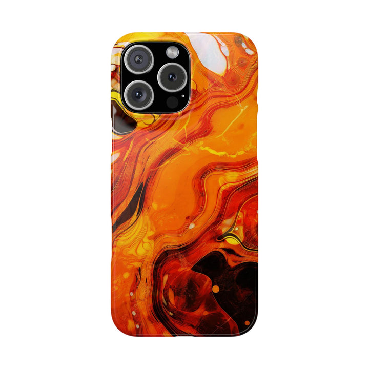 Slim Cute Phone Cases for Iphone - | iPhone 15 Case | iPhone 15 Pro Max Case, Iphone 14 Case, Iphone 14 Pro Max, Iphone 13, Marble Orange Yellow - Studio40ParkLane