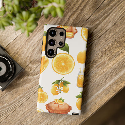 Impact Resistant, Lemon Fruit Pie, Cute Phone Cases for Samsung S24, S23, S22, S21, IPhone 15 pro Iphone 14 pro Iphone 13 IPhone 12 Iphone 11