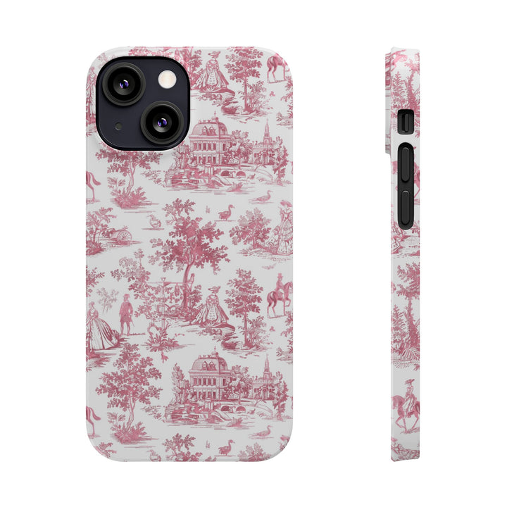 Slim Pink Vintage French Toile Cute Phone Cases for Iphone 16 Pro Max | iPhone 15 Case | iPhone 15 Pro Max Case, Iphone 14, Iphone 14 Pro Max, Iphone 13 12 11 8 7 - Studio40ParkLane