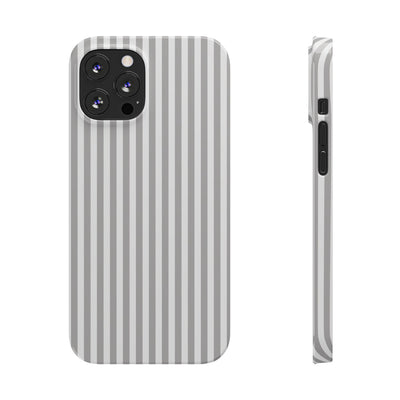 Slim Light Grey Striped Cute Phone Case for Iphone 16 - | iPhone 15 Pro Max Case | iPhone 14 Case Iphone 13 12 11 10 9 8 7 Gift for Her - Studio40ParkLane