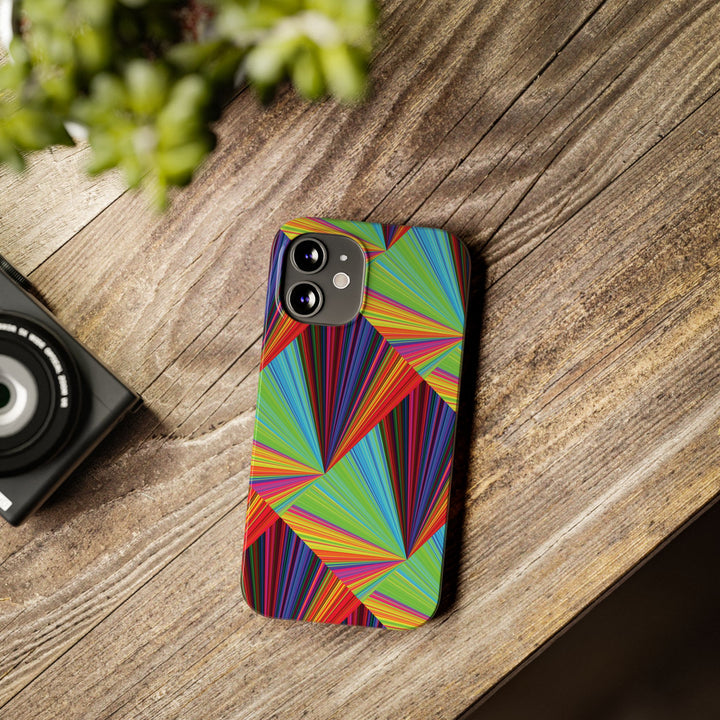 Slim Triangle Kaleidoscope Colors Gift for Her Cute Phone Cases for Iphone 16 Case | iPhone 15 Case | iPhone 15 Pro Max Case, Iphone 14, Iphone 14 Pro Max, Iphone 13, 12, 11, 10, 8,7 - Studio40ParkLane