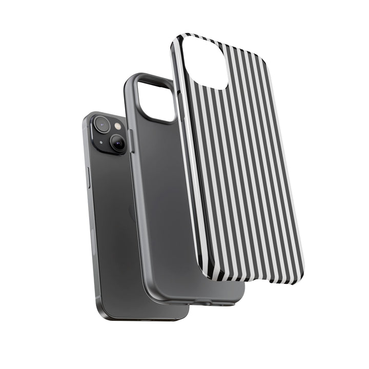 Tough Premium Black White Stripes Phone Case Gift for Her - For Apple iPhone 16 Pro Max 16e iPhone 15 Pro iPhone Iphone 14 Plus 13 Pro 12 SE XR - Studio40ParkLane