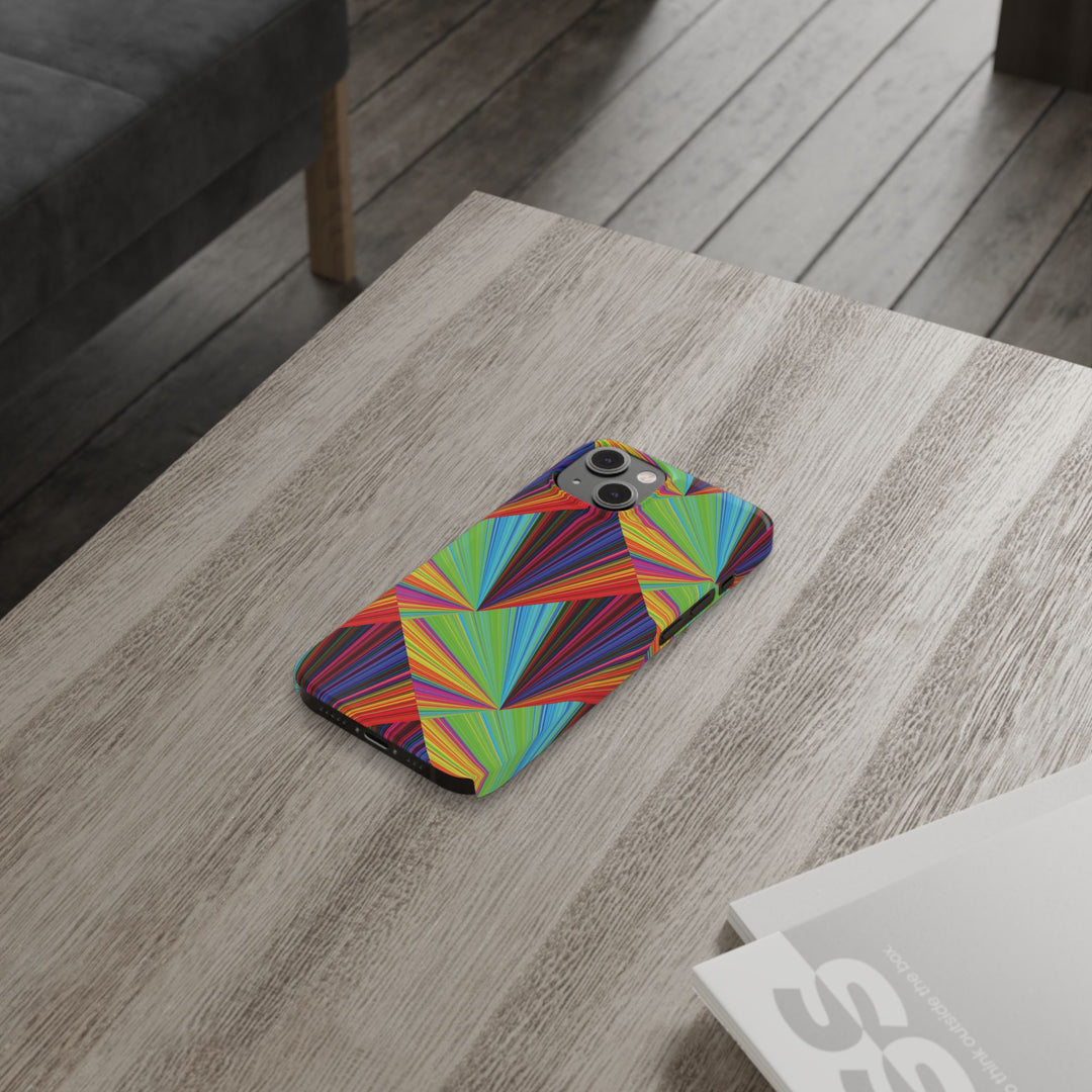 Slim Triangle Kaleidoscope Colors Gift for Her Cute Phone Cases for Iphone 16 Case | iPhone 15 Case | iPhone 15 Pro Max Case, Iphone 14, Iphone 14 Pro Max, Iphone 13, 12, 11, 10, 8,7 - Studio40ParkLane