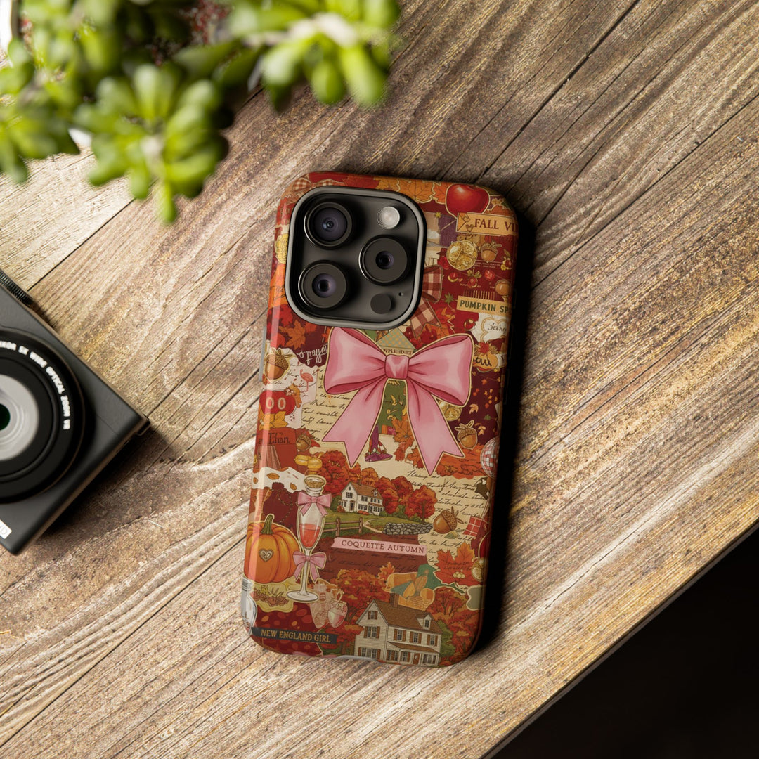 New England Fall Coquette Collage Tough Premium Phone Case - For iPhone 16 Pro Max iPhone 15 Pro iPhone Iphone 14 Plus 13 Pro 12 11 10 XR XS