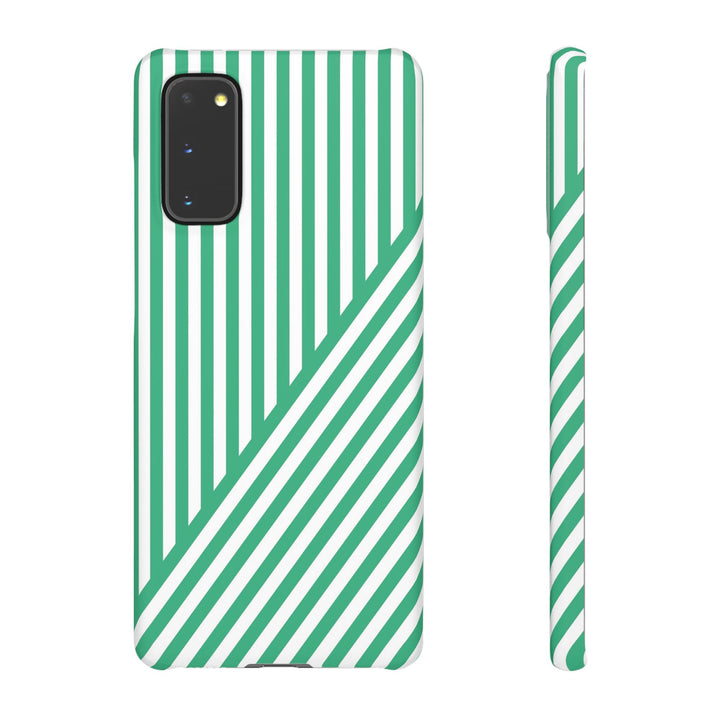 Aesthetic Emerald Stripes Cute Phone Case Sleek Snap - For iPhone 17 Pro Max iPhone 16 Pro iPhone 15 Iphone 14 Plus 13 Pro 12 11 10 Gift