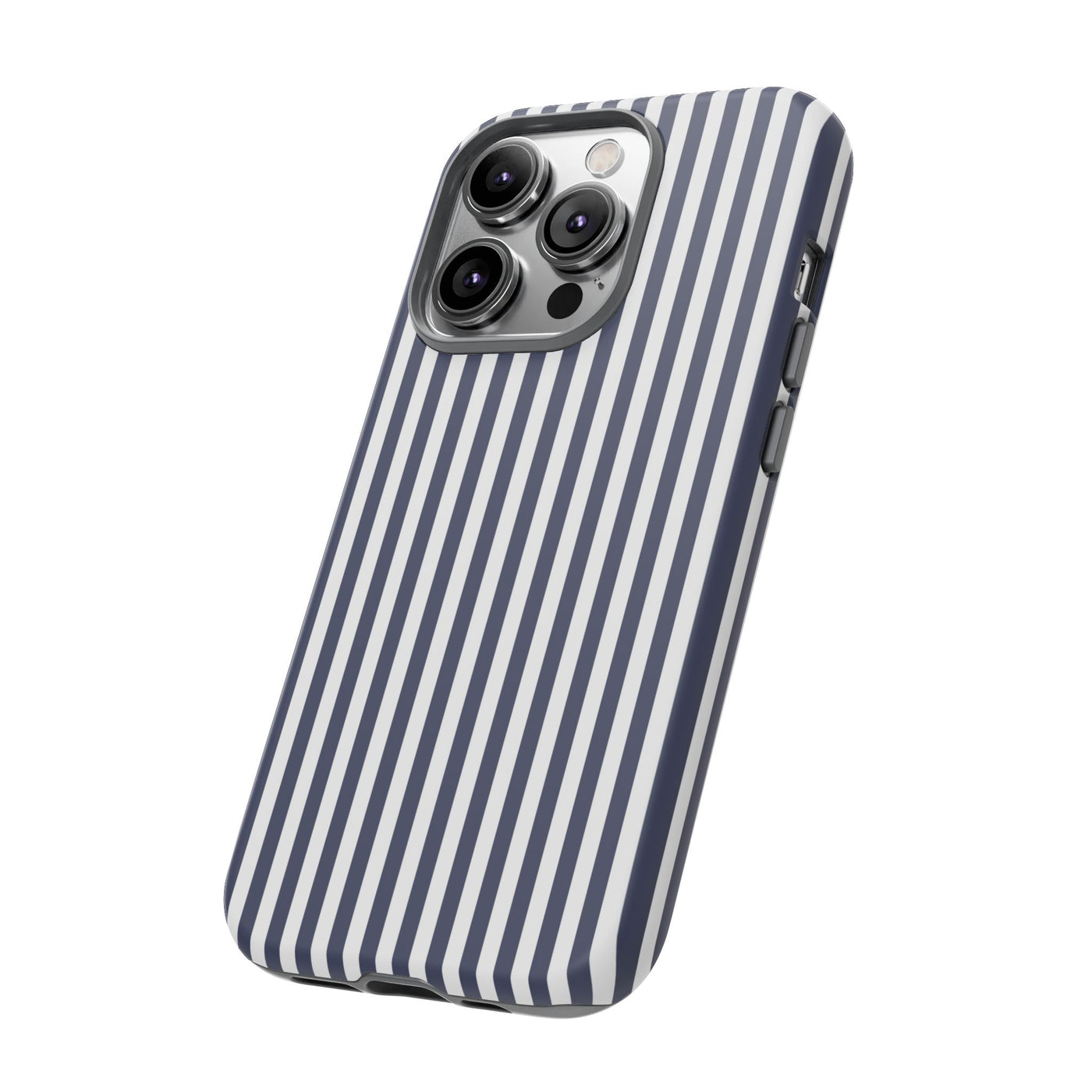 Tough Premium Navy Blue Stripes Phone Case Gift for Her - For Apple iPhone 16 Pro Max 16e iPhone 15 Pro iPhone Iphone 14 Plus 13 Pro 12 SE XR - Studio40ParkLane