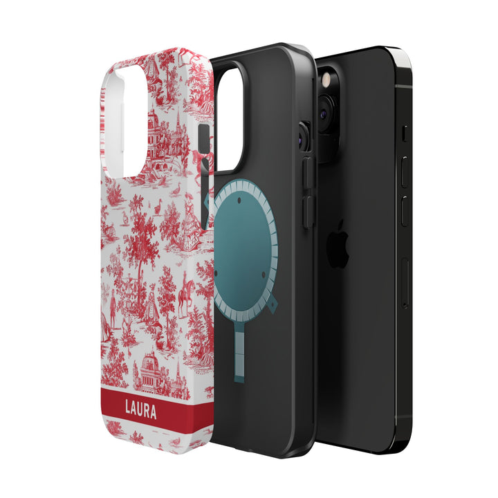 Magsafe French Toile Personalized Initial Custom Gift for Her Cute Phone Cases for Iphone 16 Pro Max | iPhone 15 Case | iPhone 15 Pro Max Case, Iphone 14, 13, 12, 11, 10, 8, 7 - Studio40ParkLane